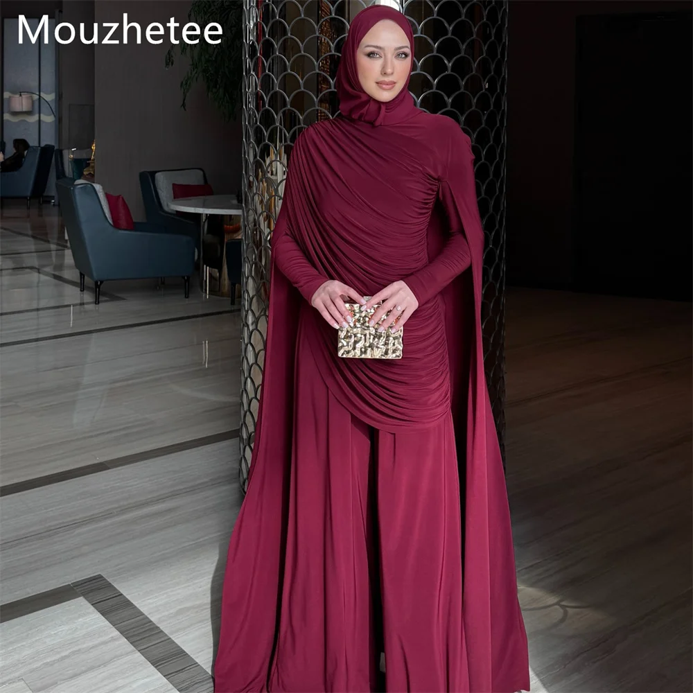 Mouzhetee Elegant A-Line O-Neck Burgundy Pleat Dresses Formal Party Gowns for Women Simple Long Sleeve Prom Gown Customize 2025
Mouzhetee Elegant A-Line O-Neck Burgundy Pleat Dresses Formal Party Gowns for Women Simple Long Sleeve Prom Gown Customize 2025