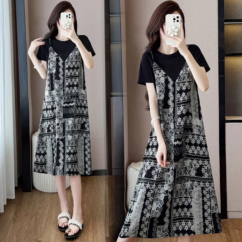 plus Size Casual Dress Fashionable Splice Slimming Print A-Line Midi Dress Summer New Arrival Women's Clothing
plus Size Casual Dress Fashionable Splice Slimming Print A-Line Midi Dress Summer New Arrival Women's Clothing