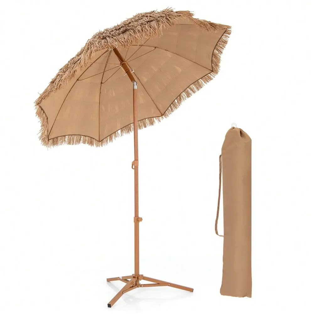 6.5 FT Thatched Tiki Umbrella W Foldable Stand Hawaiian Style Beach Umbrella Natural
6.5 FT Thatched Tiki Umbrella W Foldable Stand Hawaiian Style Beach Umbrella Natural