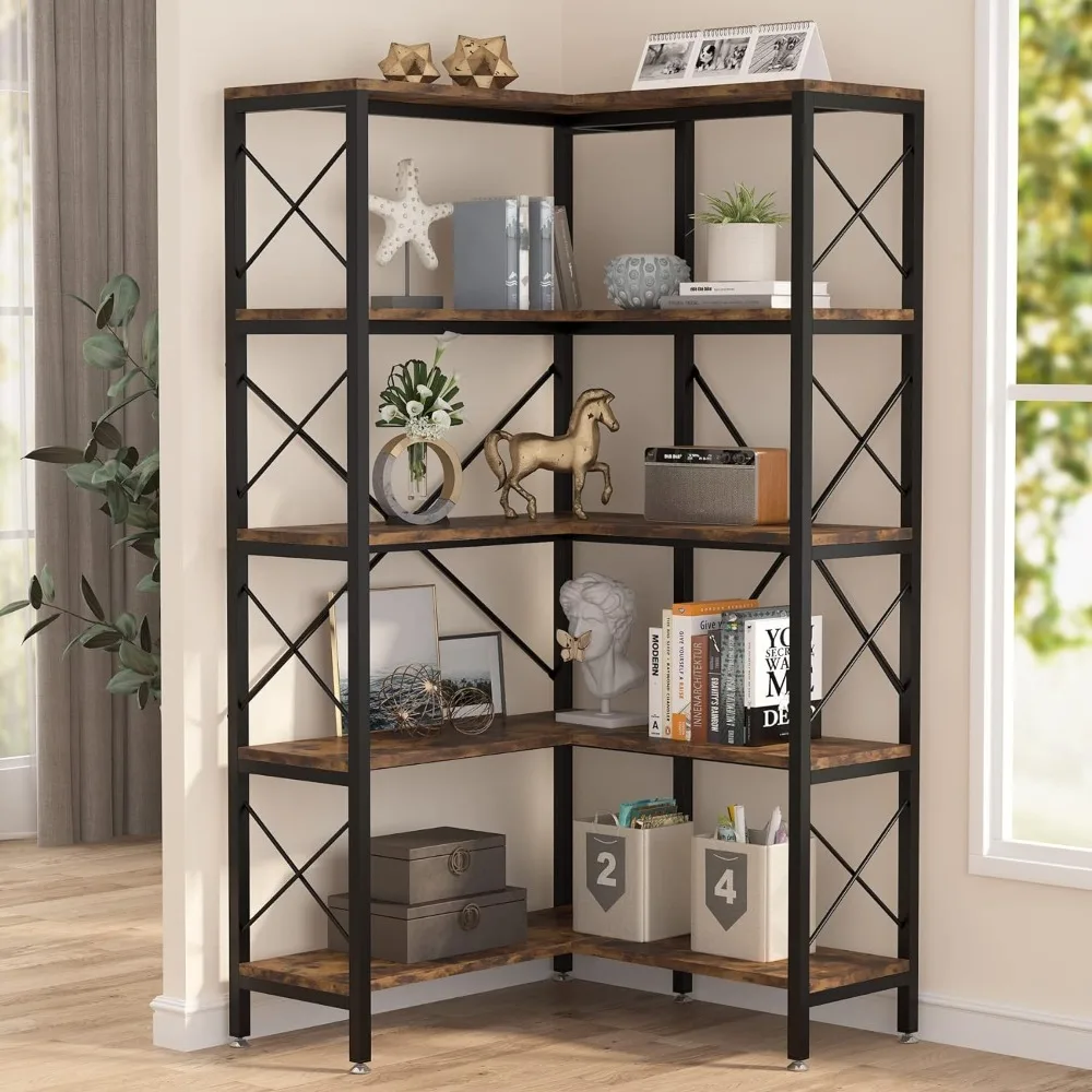 Tribesigns 5-Shelf Corner Bookshelf, Large Modern Corner Bookcase, 5-Tier Tall Corner Shelf Storage Display Rack with Metal
Tribesigns 5-Shelf Corner Bookshelf, Large Modern Corner Bookcase, 5-Tier Tall Corner Shelf Storage Display Rack with Metal