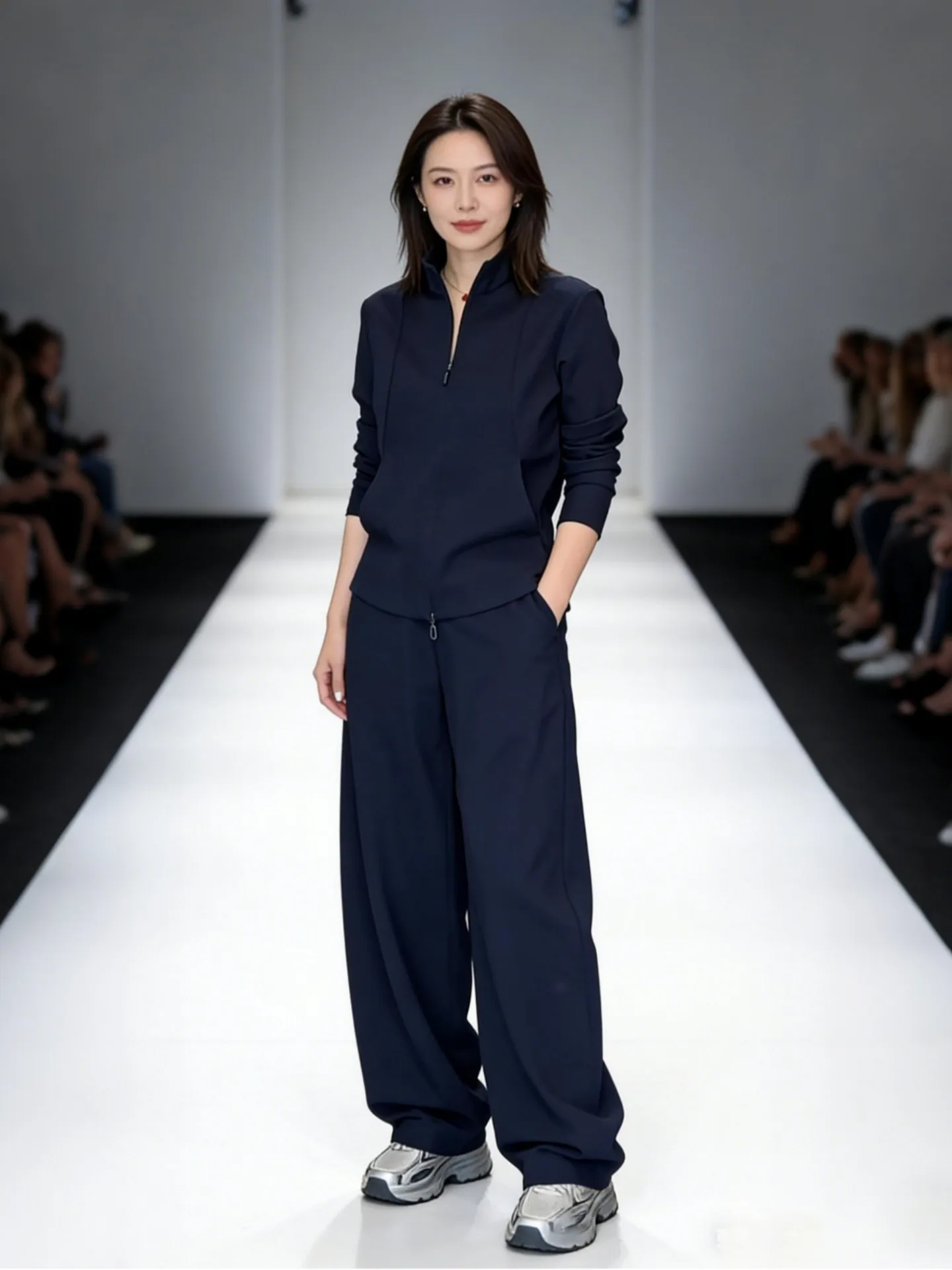 Elegant Two-Piece Set Ladies' Half-Zip Collar Wide Leg Pants Outfit Spring 2026 Fashion Casual Wear mid Waist Pure Color
Elegant Two-Piece Set Ladies' Half-Zip Collar Wide Leg Pants Outfit Spring 2026 Fashion Casual Wear mid Waist Pure Color