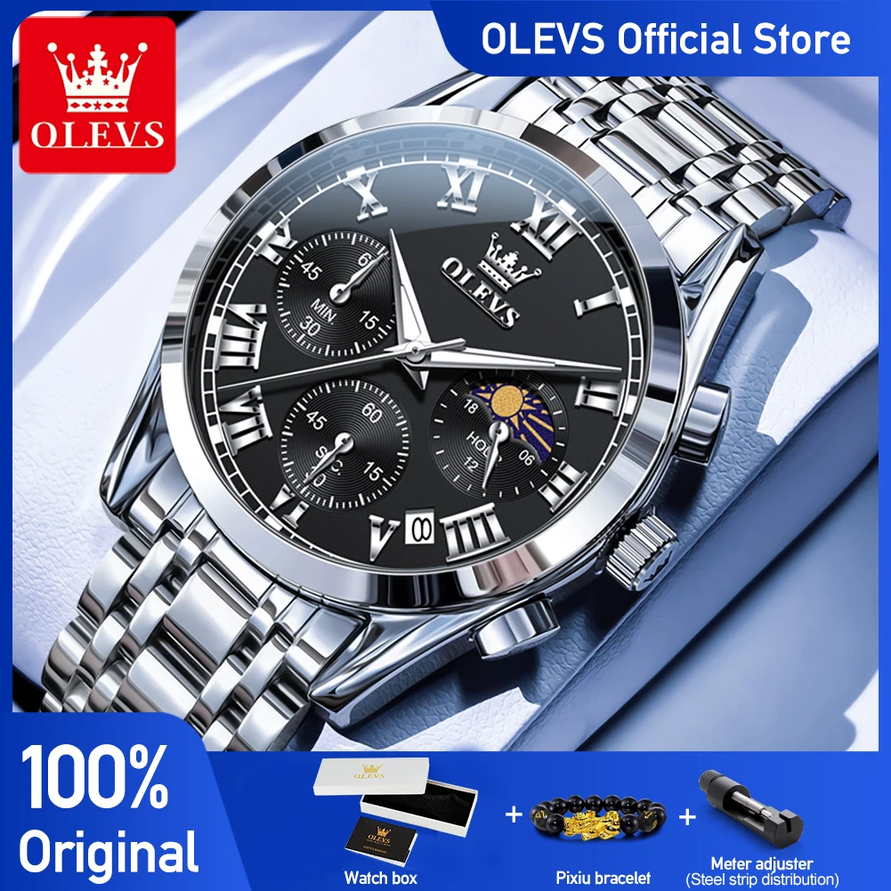 OLEVS 2871, мужские часы, оригинальные модные роскошные брендовые водонепроницаемые светящиеся кварцевые часы с фазой Луны, автоматические часы с датой для мужчин
OLEVS 2871, мужские часы, оригинальные модные роскошные брендовые водонепроницаемые светящиеся кварцевые часы с фазой Луны, автоматические часы с датой для мужчин