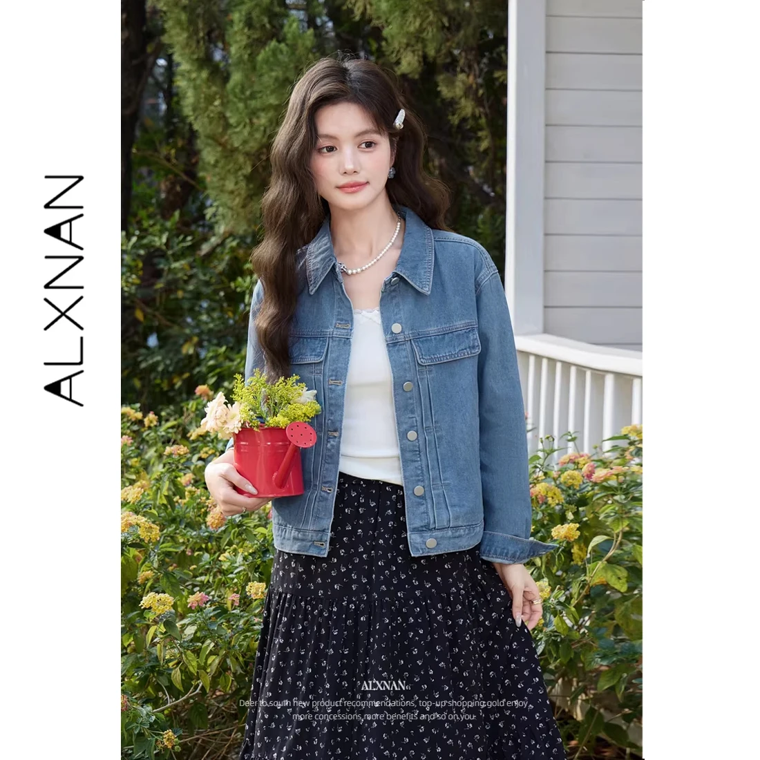 ALXNAN Blue Denim Short Coat Spring Elegant Fashiona Casual Loose Fit Coats Vintage Multi-pocket Design Female Jackets L62029
ALXNAN Blue Denim Short Coat Spring Elegant Fashiona Casual Loose Fit Coats Vintage Multi-pocket Design Female Jackets L62029