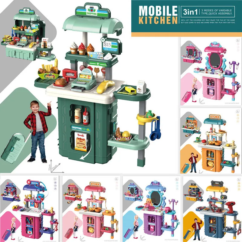 Simulated Kitchen Tableware Set Hairdressing Makeup Medical Tools Supermarket Ice Cream Family Doctor Trolley Case Children
Simulated Kitchen Tableware Set Hairdressing Makeup Medical Tools Supermarket Ice Cream Family Doctor Trolley Case Children