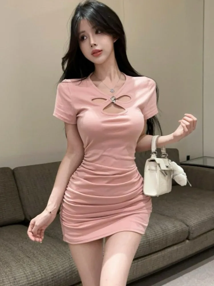 Pink Short Sleeve Hollow out Bodycon Dress Women's Sexy Summer Skirt High Waist Korean Style Commute Pure E-commerce
Pink Short Sleeve Hollow out Bodycon Dress Women's Sexy Summer Skirt High Waist Korean Style Commute Pure E-commerce
