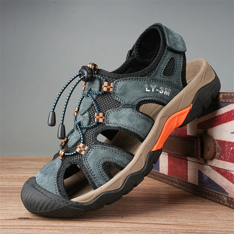 Summer Beach Sandals For Men High Quality Leather Sandals Man Big Size 48 Elastic Outdoor Sports Sandals Men sandalias hombre
Summer Beach Sandals For Men High Quality Leather Sandals Man Big Size 48 Elastic Outdoor Sports Sandals Men sandalias hombre
