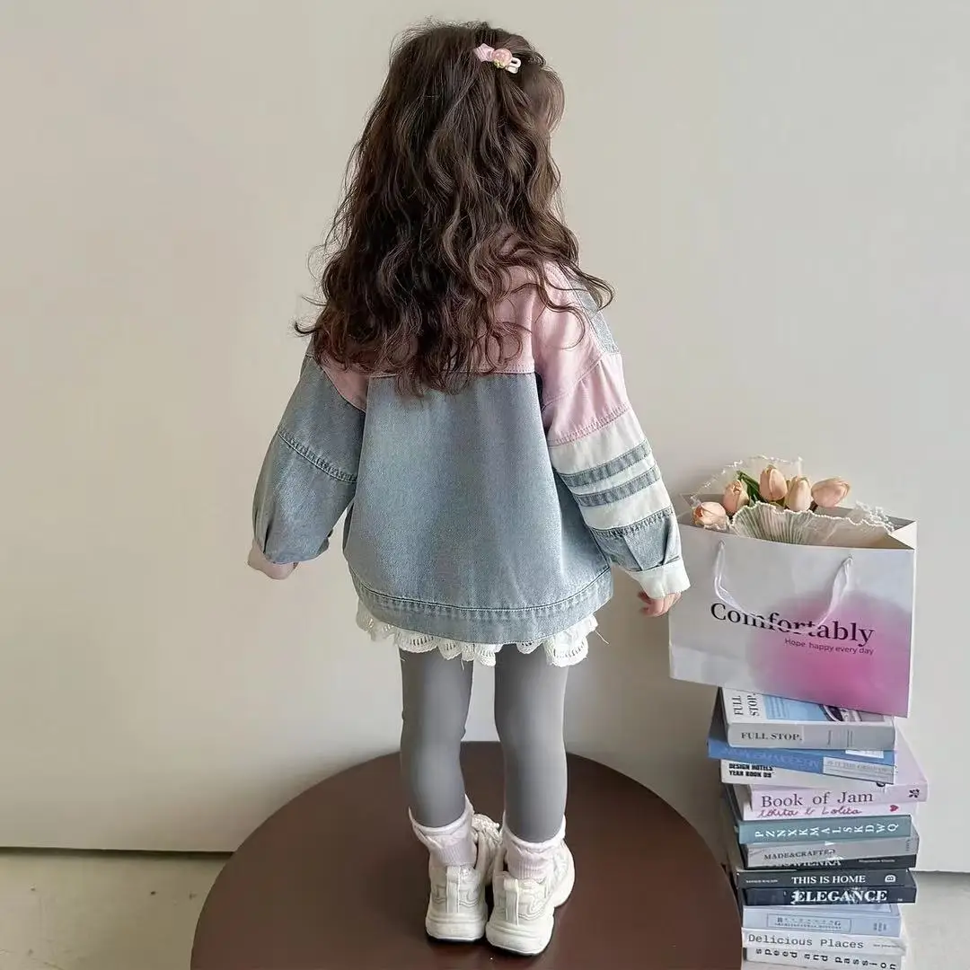 Girls Denim Jacket Spring Autumn Fashionable New Style Children Casual Korean Version Patchwork Coat Outerwear for Kids
Girls Denim Jacket Spring Autumn Fashionable New Style Children Casual Korean Version Patchwork Coat Outerwear for Kids
