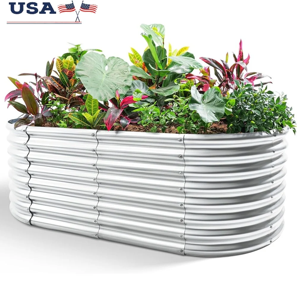 24 Inch Tall Galvanized Raised Garden Bed Kit Metal Planter Boxes Outdoor Oval Large Vegetable Bed Durable Tool-Free Assembly
24 Inch Tall Galvanized Raised Garden Bed Kit Metal Planter Boxes Outdoor Oval Large Vegetable Bed Durable Tool-Free Assembly