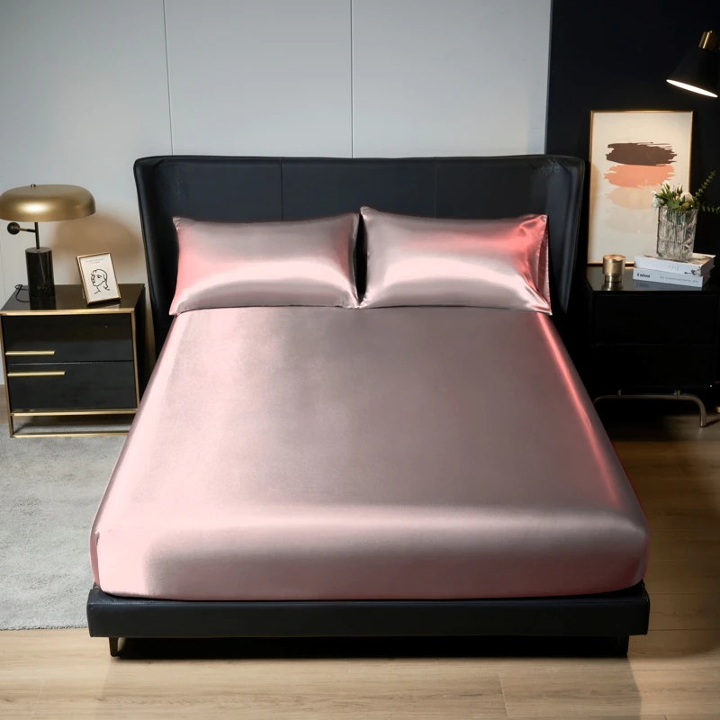 Kuup 100%Polyester 3pcs satin surface Bedding Fitted Sheet and pillowcases Set Elastic Band Around Mattress Cover King Bed Cover
Kuup 100%Polyester 3pcs satin surface Bedding Fitted Sheet and pillowcases Set Elastic Band Around Mattress Cover King Bed Cover