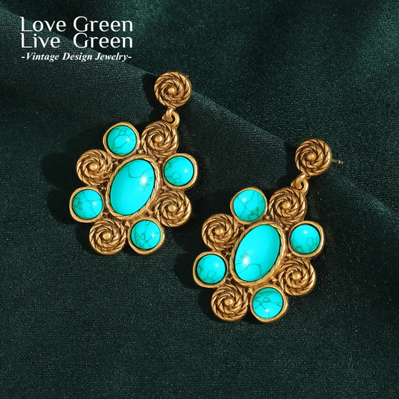 Vintage Oval Sea Blue Natural Stone Drop Earrings Woman Gold Color Antique Jewelry Bohemia Dangle Retro Luxury Accessories 2025
Vintage Oval Sea Blue Natural Stone Drop Earrings Woman Gold Color Antique Jewelry Bohemia Dangle Retro Luxury Accessories 2025