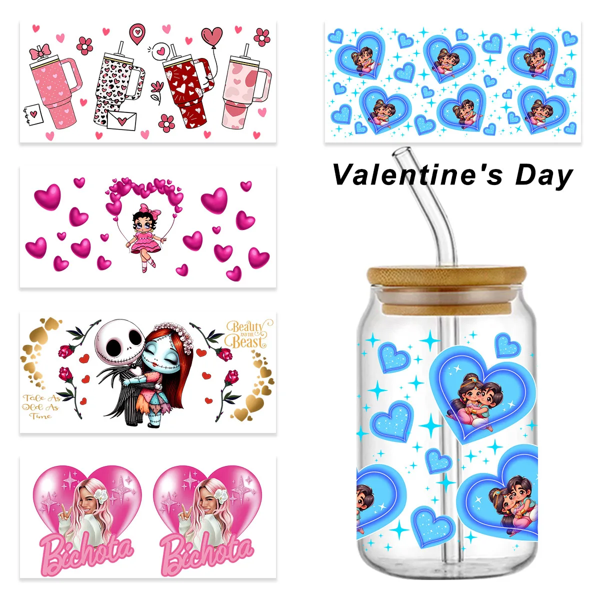 .Valentine's Day hot selling design 3D uv dtf cup sleeve sticker The theme of a lifetime 16oz Glass UV DTF Wrap
.Valentine's Day hot selling design 3D uv dtf cup sleeve sticker The theme of a lifetime 16oz Glass UV DTF Wrap
