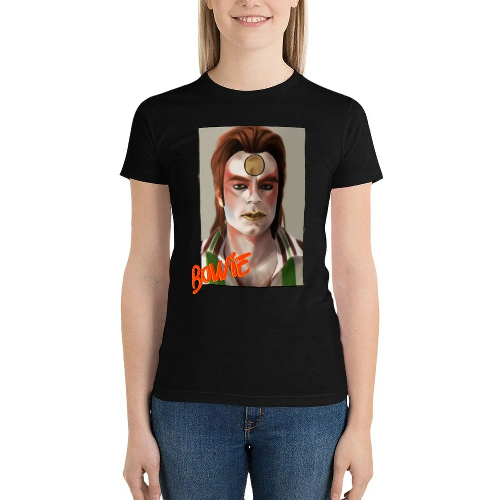Bowie(not Jemaine) T-Shirt anime clothes vintage clothes workout shirts for Women
Bowie(not Jemaine) T-Shirt anime clothes vintage clothes workout shirts for Women