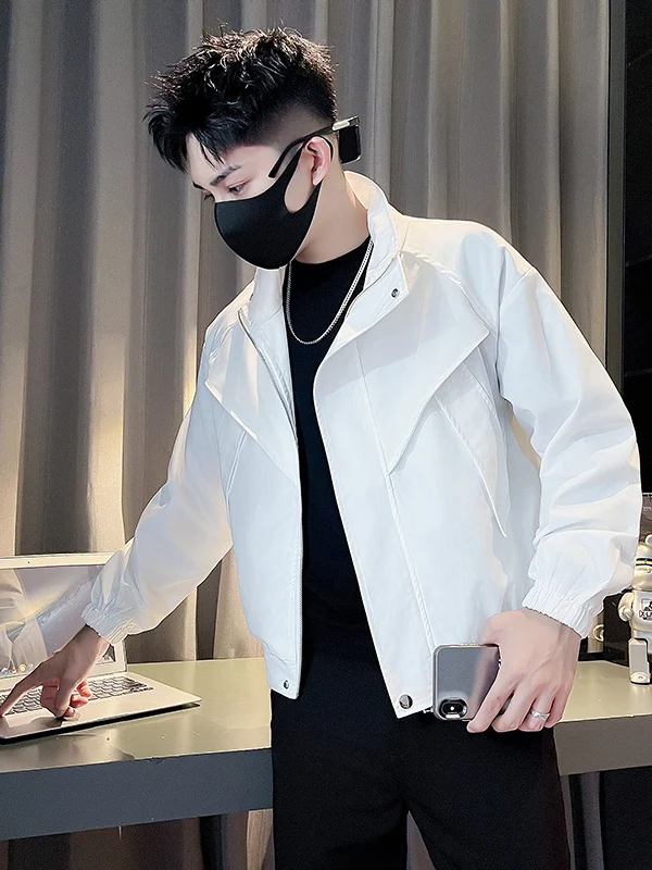 Casual Sle White Jaet Men's Slim Fit Stand Collar Outerwear Spring Autumn New Arrival Faion Brand High End Sensation
Casual Sle White Jaet Men's Slim Fit Stand Collar Outerwear Spring Autumn New Arrival Faion Brand High End Sensation