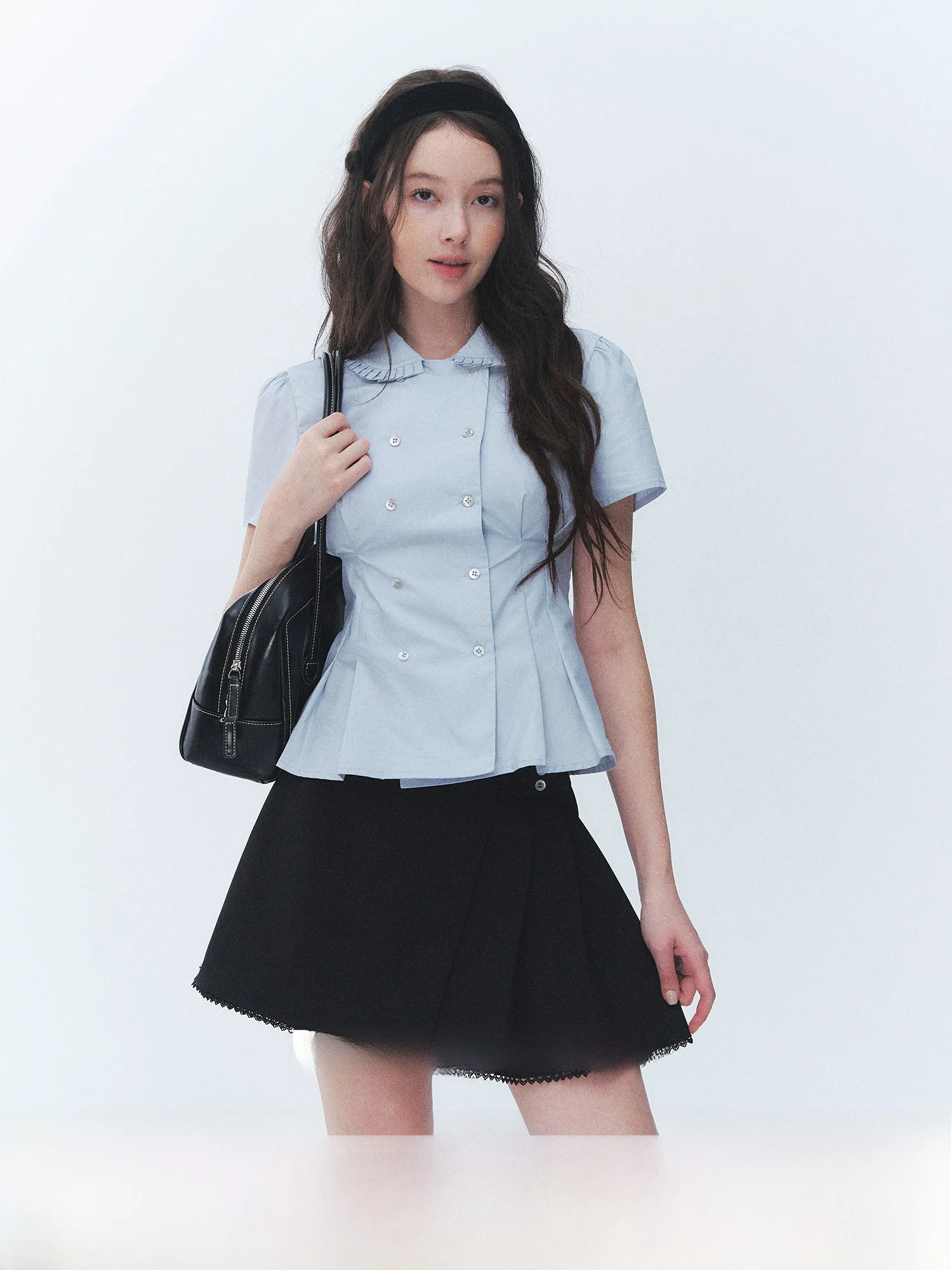Slimming Effect Double-Breasted Waist-Cinching Doll Collar Shirt Women's Top Cotton Casual Short Sleeve Summer Fashion
Slimming Effect Double-Breasted Waist-Cinching Doll Collar Shirt Women's Top Cotton Casual Short Sleeve Summer Fashion
