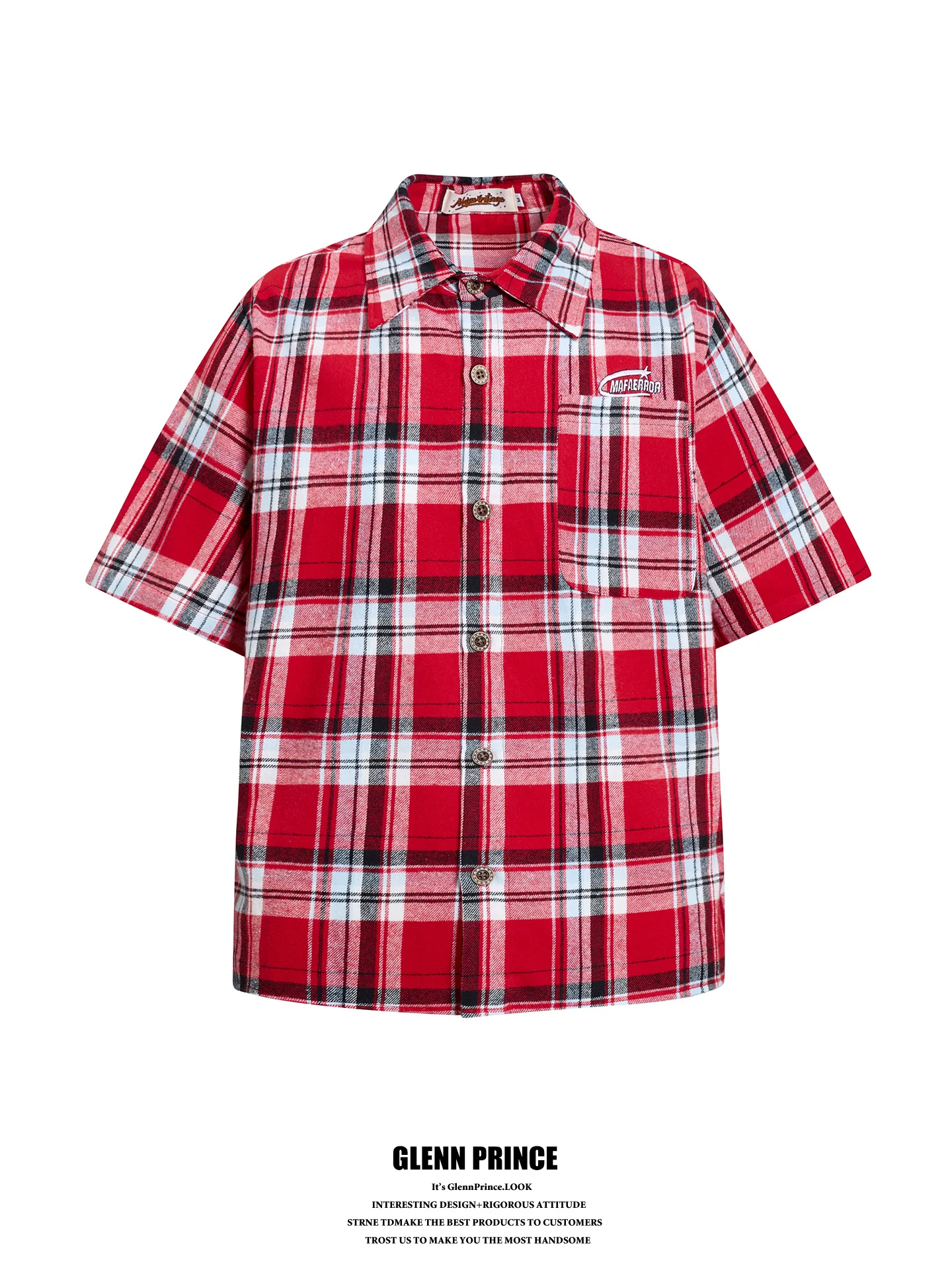 GPstudio American Retro Contrast Color Red Plaid Short Sleeve Men's Summer High Sensation Versatile Half Sleeve Shirt Trendy
GPstudio American Retro Contrast Color Red Plaid Short Sleeve Men's Summer High Sensation Versatile Half Sleeve Shirt Trendy