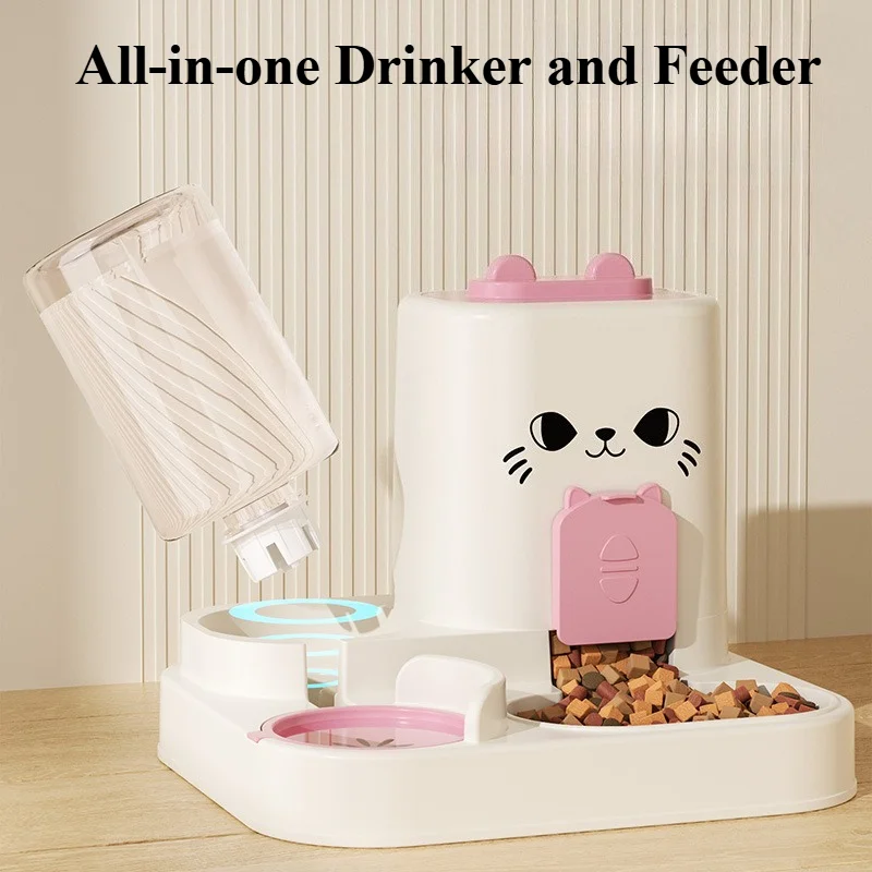 Cat Automatic Feeding and Water Supply All-in-one Device with Sliding Cover Cat Face Print Suitable for Both Cats and Dogs
Cat Automatic Feeding and Water Supply All-in-one Device with Sliding Cover Cat Face Print Suitable for Both Cats and Dogs