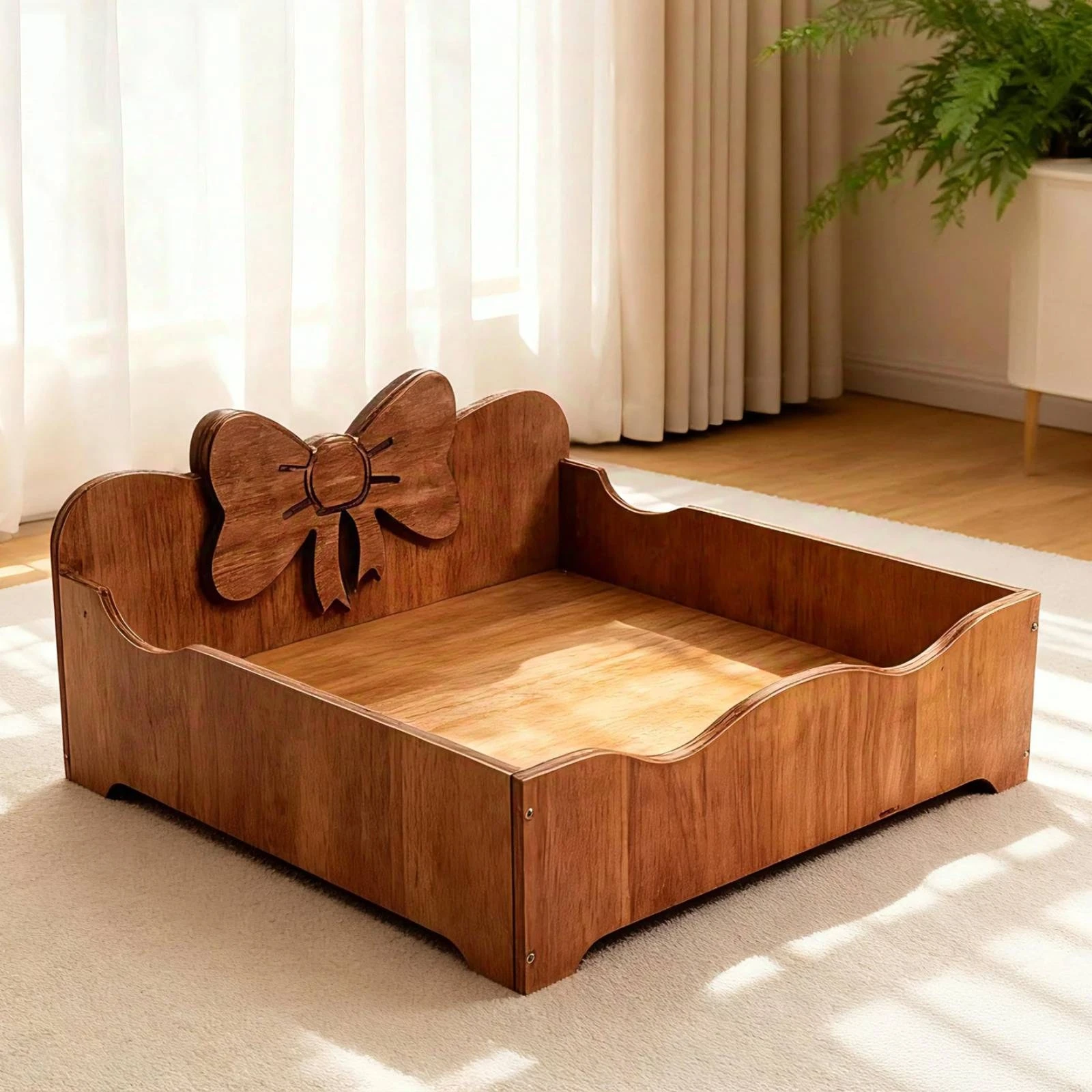 Wooden Feline Bed Cute Bow Small Dog Bed Raised Edge for Cats
Wooden Feline Bed Cute Bow Small Dog Bed Raised Edge for Cats