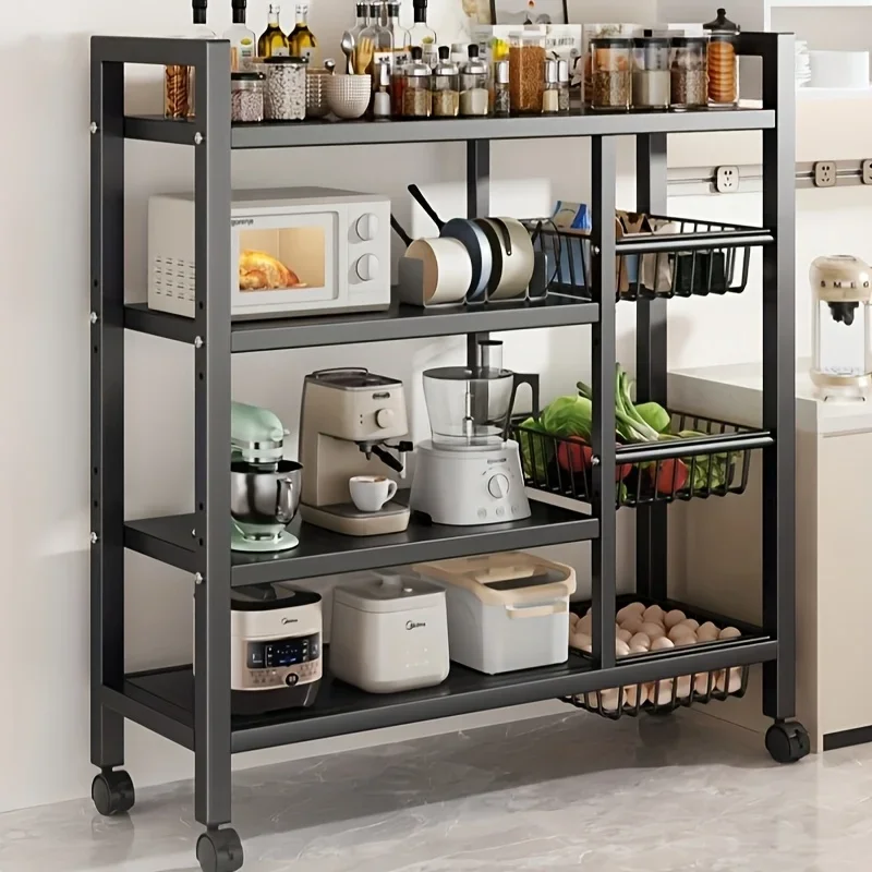 KEEHOME 1pc 4-Layer Rolling Metal Storage Cart with Wheels, Suitable for Microwave Ovens, Appliances, Seasoning Racks, Very Suitable for Storing Fruits, Vegetables, Tableware, Etc., Food Storage Room Storage Items And Storage Racks
KEEHOME 1pc 4-Layer Rolling Metal Storage Cart with Wheels, Suitable for Microwave Ovens, Appliances, Seasoning Racks, Very Suitable for Storing Fruits, Vegetables, Tableware, Etc., Food Storage Room Storage Items And Storage Racks