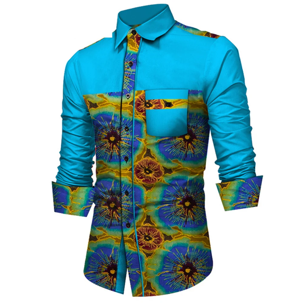Men`s Shirt African Clothes Full Sleeve Single Breasted Shirts Patchwork Plus Size Dashki Blouse Bazin Riche Clothes Crop Tops 
Men`s Shirt African Clothes Full Sleeve Single Breasted Shirts Patchwork Plus Size Dashki Blouse Bazin Riche Clothes Crop Tops