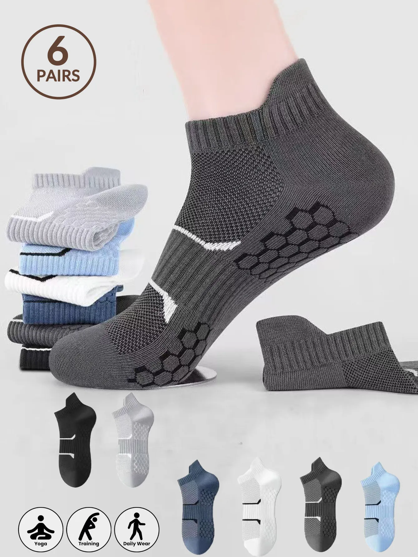 1/3/6 пар мужских носков до щиколотки, полосатые спортивные носки до щиколотки, противоскользящие спортивные носки для футбола, бега, пешего туризма, велосипеда
1/3/6 пар мужских носков до щиколотки, полосатые спортивные носки до щиколотки, противоскользящие спортивные носки для футбола, бега, пешего туризма, велосипеда