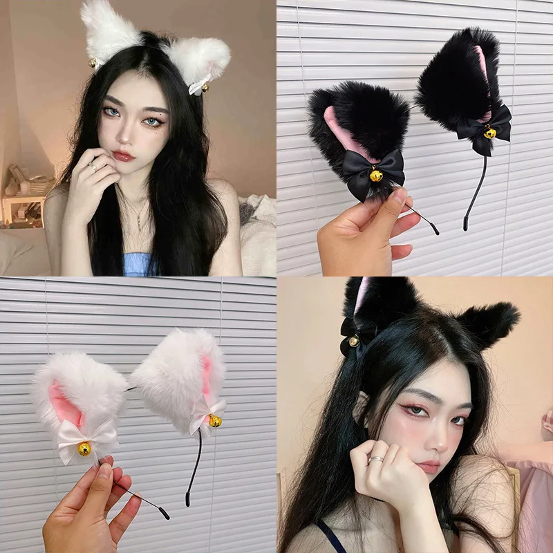 Cute and cute soft girl Korean style cat ear headband bell hairpin cos maid plush funny cat headband headwear
Cute and cute soft girl Korean style cat ear headband bell hairpin cos maid plush funny cat headband headwear