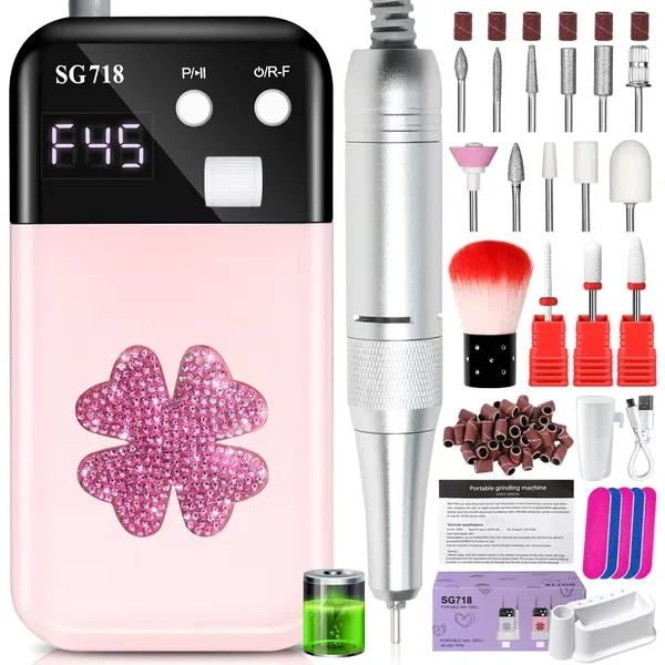 Nail Drill, Portable Electric Nail File 45000RPM, Rechargeable Nail Drill Professional with Bits
Nail Drill, Portable Electric Nail File 45000RPM, Rechargeable Nail Drill Professional with Bits