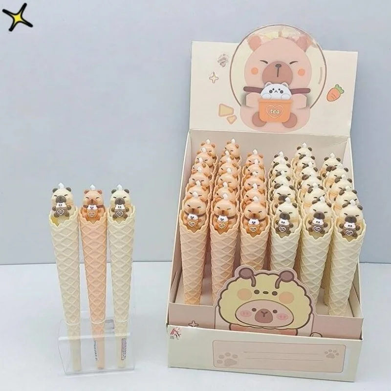 36pcs/lot Creative Ice Cream Cone Capybara Gel Pen Cute 0.5mm Black Ink Neutral Pens Promotional Gift Office School Supplies
36pcs/lot Creative Ice Cream Cone Capybara Gel Pen Cute 0.5mm Black Ink Neutral Pens Promotional Gift Office School Supplies