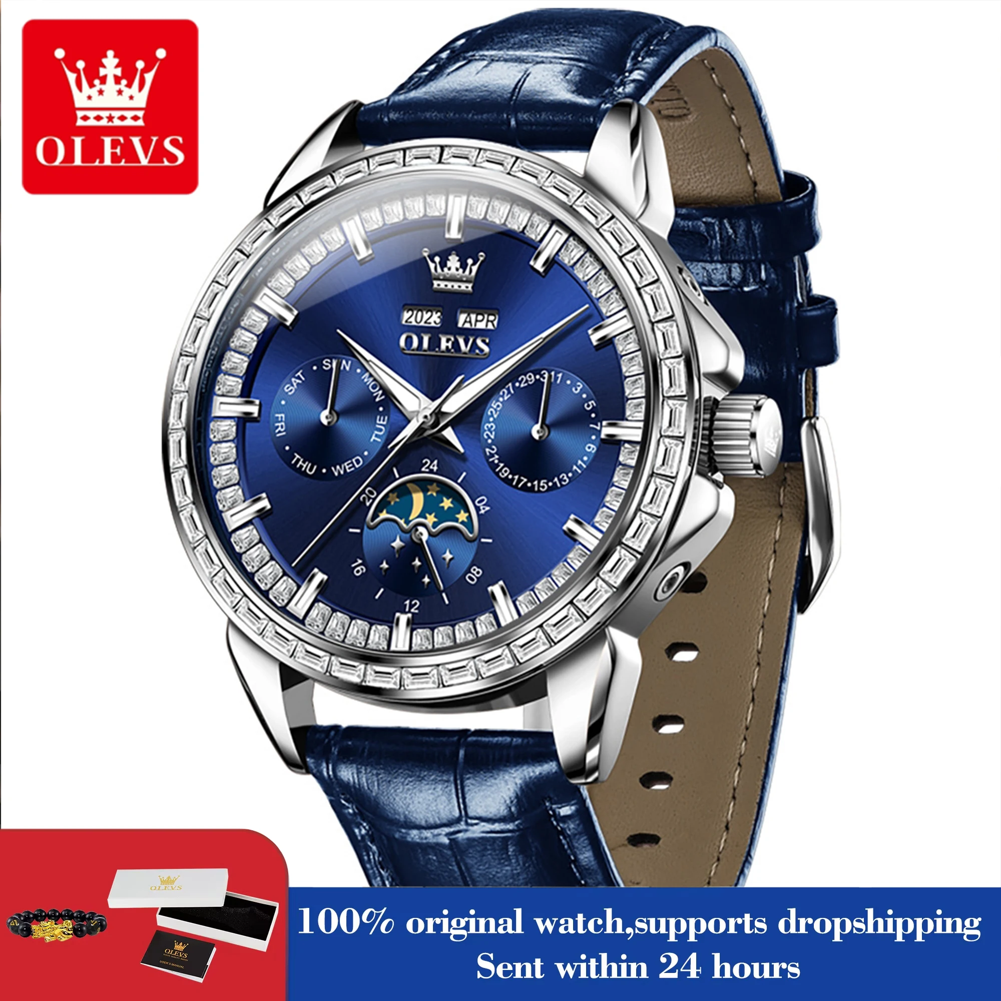 OLEVS 6695 Luxury Business Watches For Man Moons Phase Automatic Mechanical Watch Waterproof Mens Wristwatch Gifts Box Clock
OLEVS 6695 Luxury Business Watches For Man Moons Phase Automatic Mechanical Watch Waterproof Mens Wristwatch Gifts Box Clock