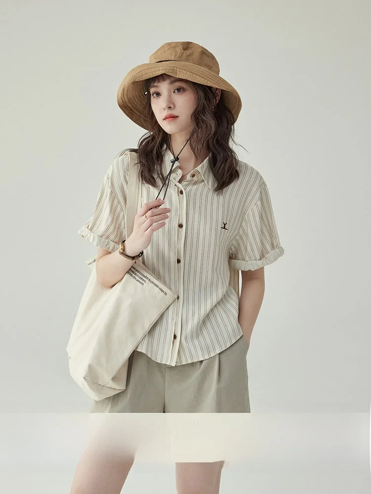AMUU North Island Casual Neck Striped Embroidery Shirt Summer Women's Loose Versatile Collared Blouse Cotton Polyester B...
AMUU North Island Casual Neck Striped Embroidery Shirt Summer Women's Loose Versatile Collared Blouse Cotton Polyester B...