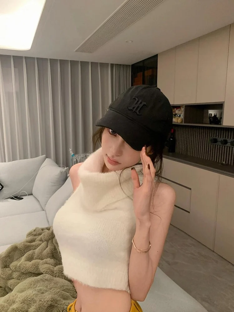 Белый женский свитер с высоким воротником Svel Camere, облегающий, короткий, вязаный жилет, осенне-зимний, повседневный, базовый слой для ношения под одеждой
Белый женский свитер с высоким воротником Svel Camere, облегающий, короткий, вязаный жилет, осенне-зимний, повседневный, базовый слой для ношения под одеждой