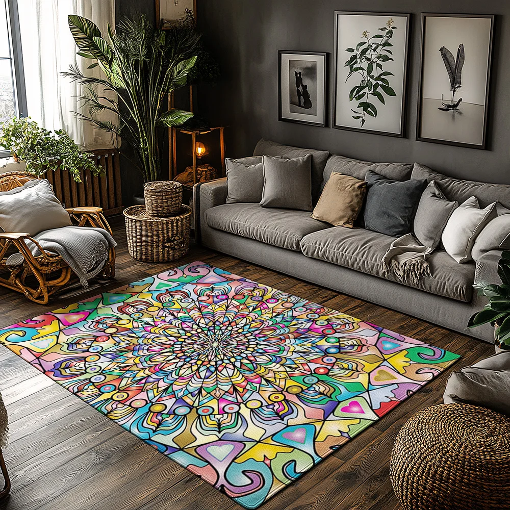 Уникальный ковер с мандалой, богемный домашний декор, нескользящий напольный коврик, ковер для гостиной, современный ковер с абстрактным рисунком, идеи подарков
Уникальный ковер с мандалой, богемный домашний декор, нескользящий напольный коврик, ковер для гостиной, современный ковер с абстрактным рисунком, идеи подарков