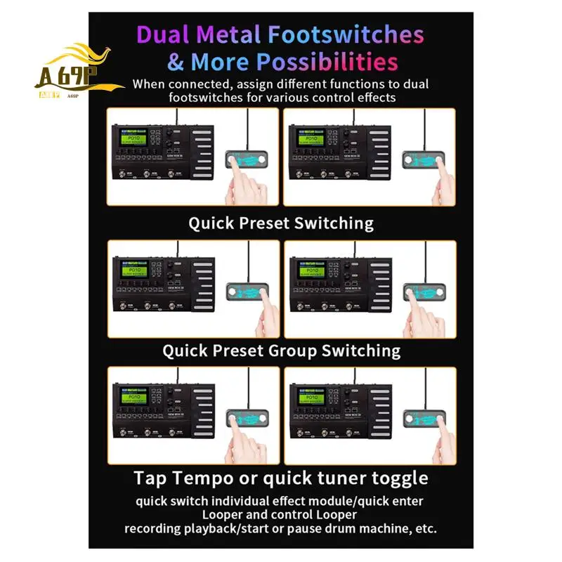 A69P-Digital Reverb Guitar Pedal Double Pedal External Foot Switch Double Step Nail Instantaneous Switch Large Step Nail
A69P-Digital Reverb Guitar Pedal Double Pedal External Foot Switch Double Step Nail Instantaneous Switch Large Step Nail