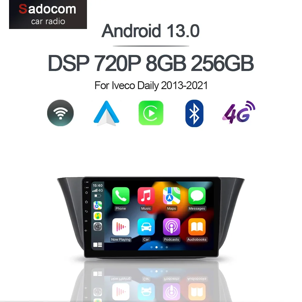 IPS 720P 6G+128G wireless Carplay 9" Android 13.0 Car DVD Player GPS DSP WIFI Stereo RDS autoradio For Iveco Daily 2013-2021
IPS 720P 6G+128G wireless Carplay 9" Android 13.0 Car DVD Player GPS DSP WIFI Stereo RDS autoradio For Iveco Daily 2013-2021