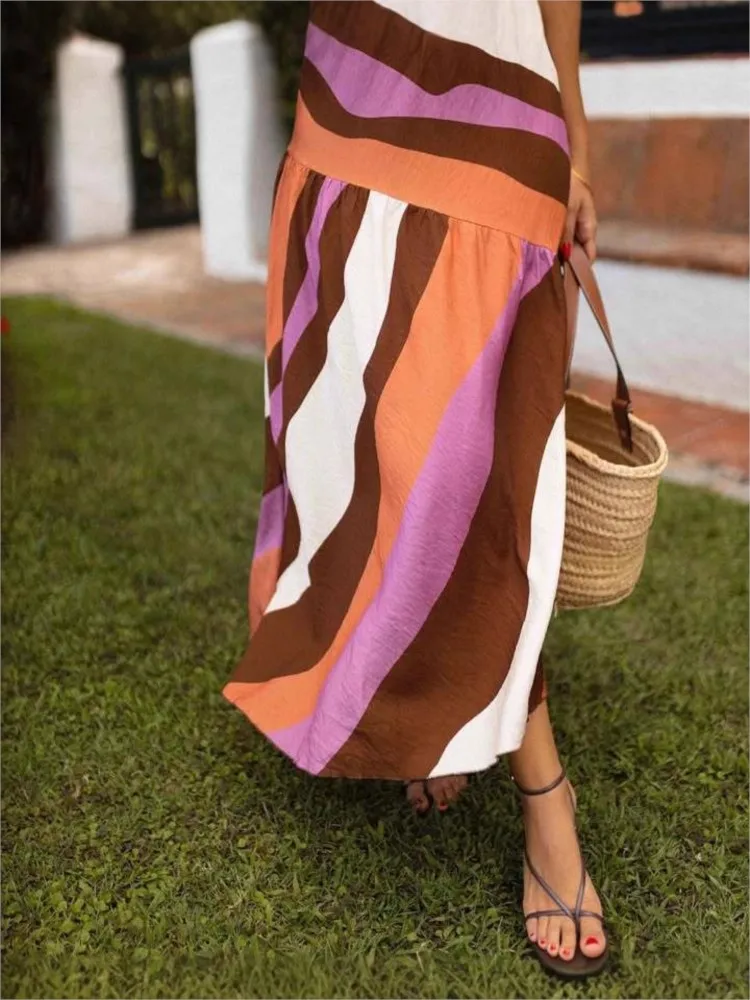 New Striped Print High-waisted Casual Holiday Skirt Women Spring Summer Fashion Elegant Casual Loose Party Skirts Women Clothes
New Striped Print High-waisted Casual Holiday Skirt Women Spring Summer Fashion Elegant Casual Loose Party Skirts Women Clothes