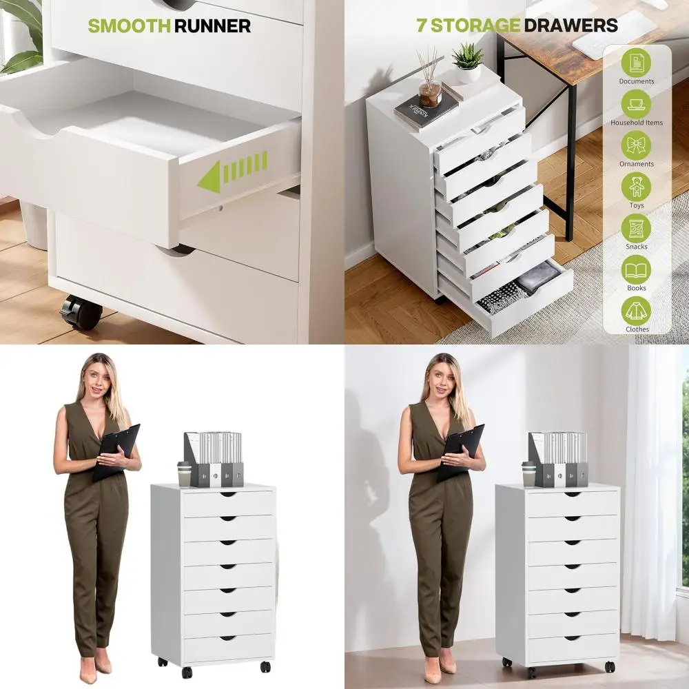 Белый передвижной шкаф для хранения с 7 ящиками для дома и офиса
Белый передвижной шкаф для хранения с 7 ящиками для дома и офиса
