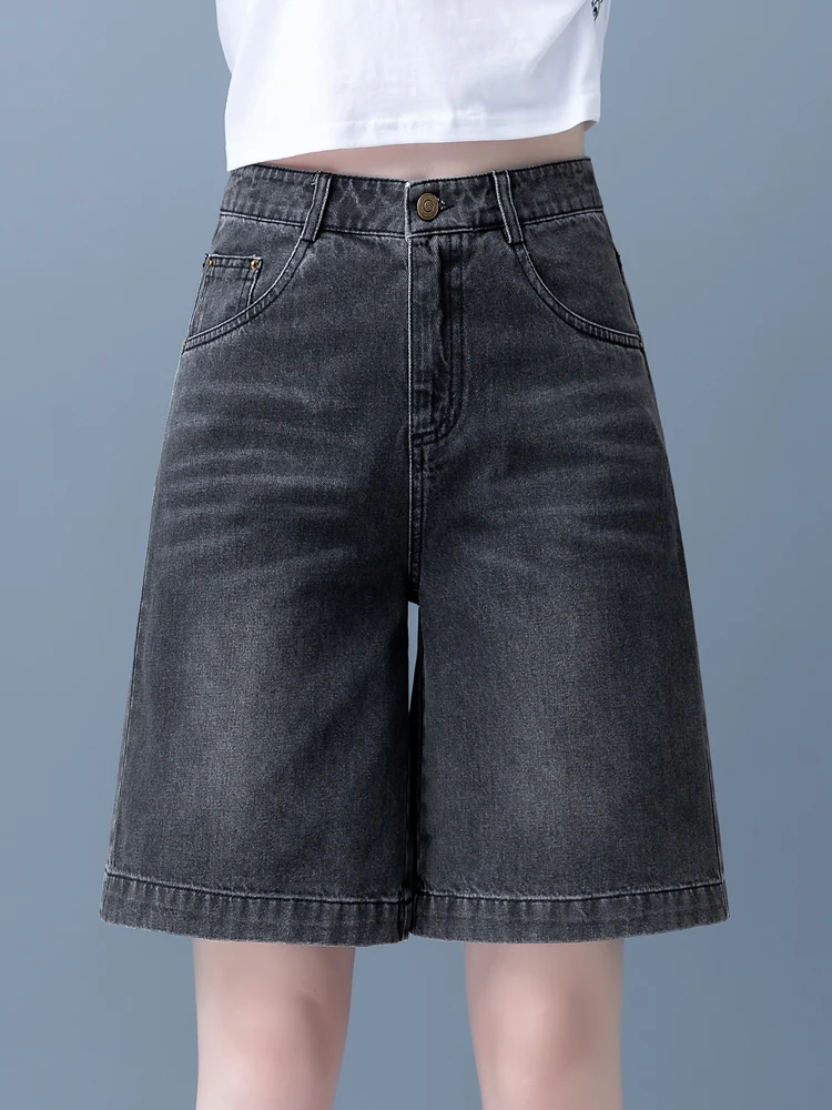 High Waist Denim Shorts Women's Summer New Loose Slim Wide Leg mid Pants Thin Casual Straight Five Shorts Cotton Elastic Denim
High Waist Denim Shorts Women's Summer New Loose Slim Wide Leg mid Pants Thin Casual Straight Five Shorts Cotton Elastic Denim