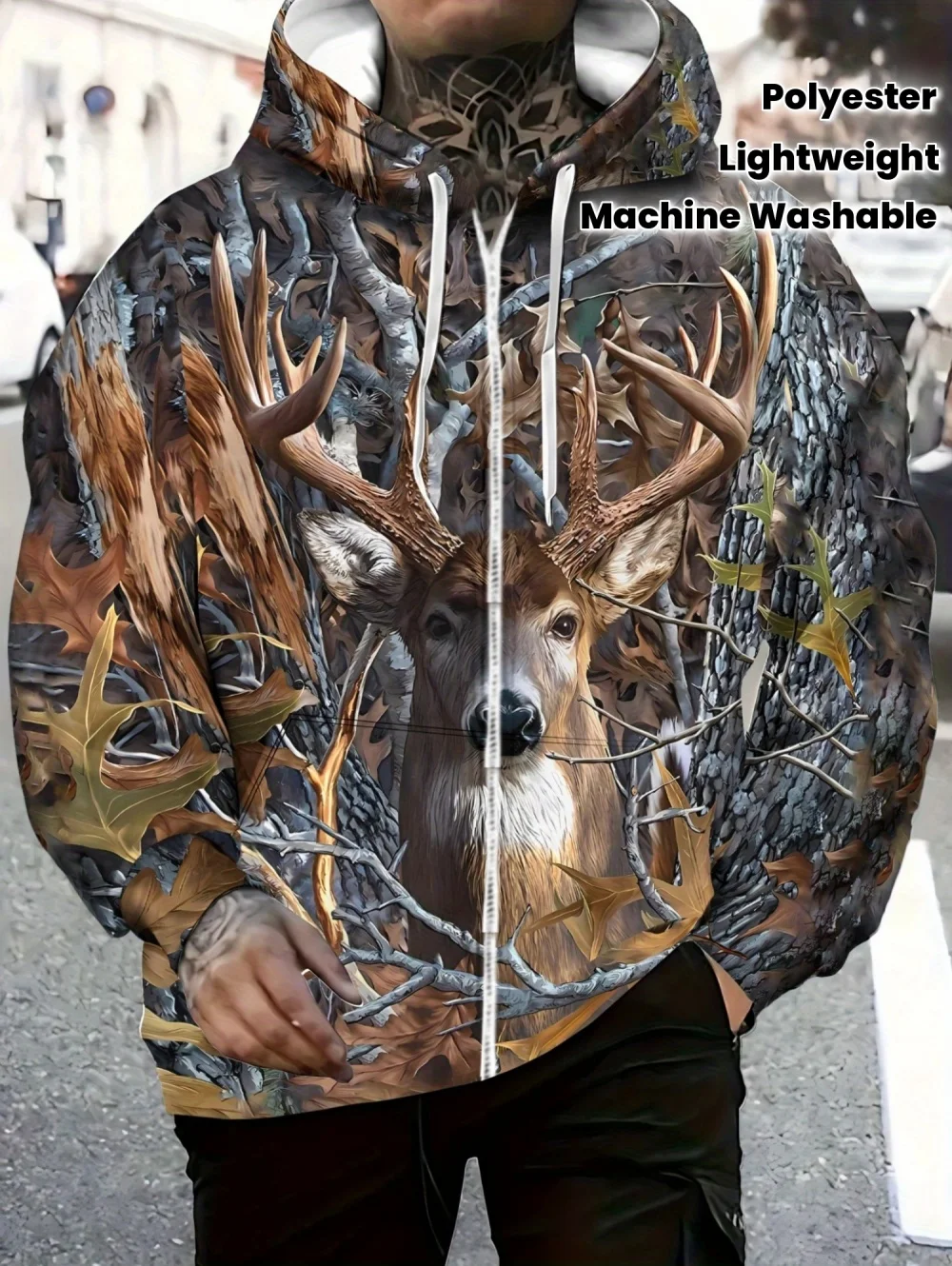 Mens Deer Print Camo Hoodie Lightweight Hunting Zip Closure Brown Outdoor Activities Gear Multicolor Oversize Zip up Hoodie Tops
Mens Deer Print Camo Hoodie Lightweight Hunting Zip Closure Brown Outdoor Activities Gear Multicolor Oversize Zip up Hoodie Tops