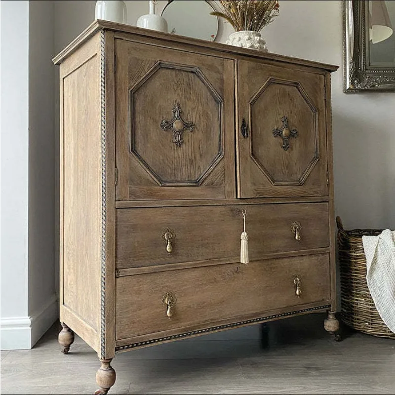 French solid wood retro old chest cabinet, entrance cabinet, American entrance hall storage shoe cabinet
French solid wood retro old chest cabinet, entrance cabinet, American entrance hall storage shoe cabinet
