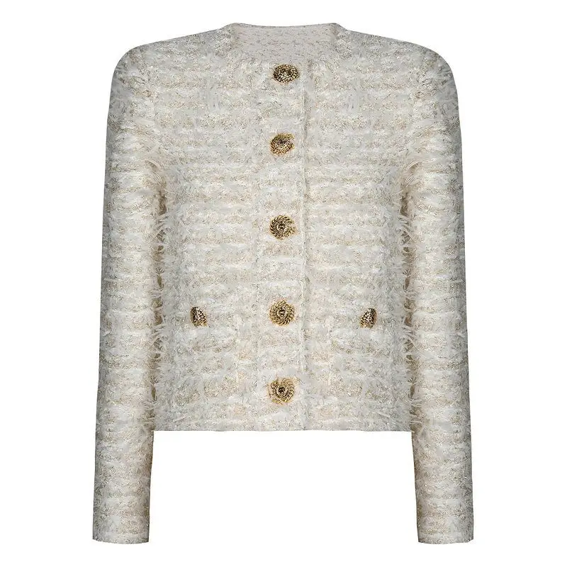 High-End Quality 2025 Spring New Heavy Knitting Gold Thread Woolen Little Black Dress Style Open Cardigan Outerwear Top
High-End Quality 2025 Spring New Heavy Knitting Gold Thread Woolen Little Black Dress Style Open Cardigan Outerwear Top