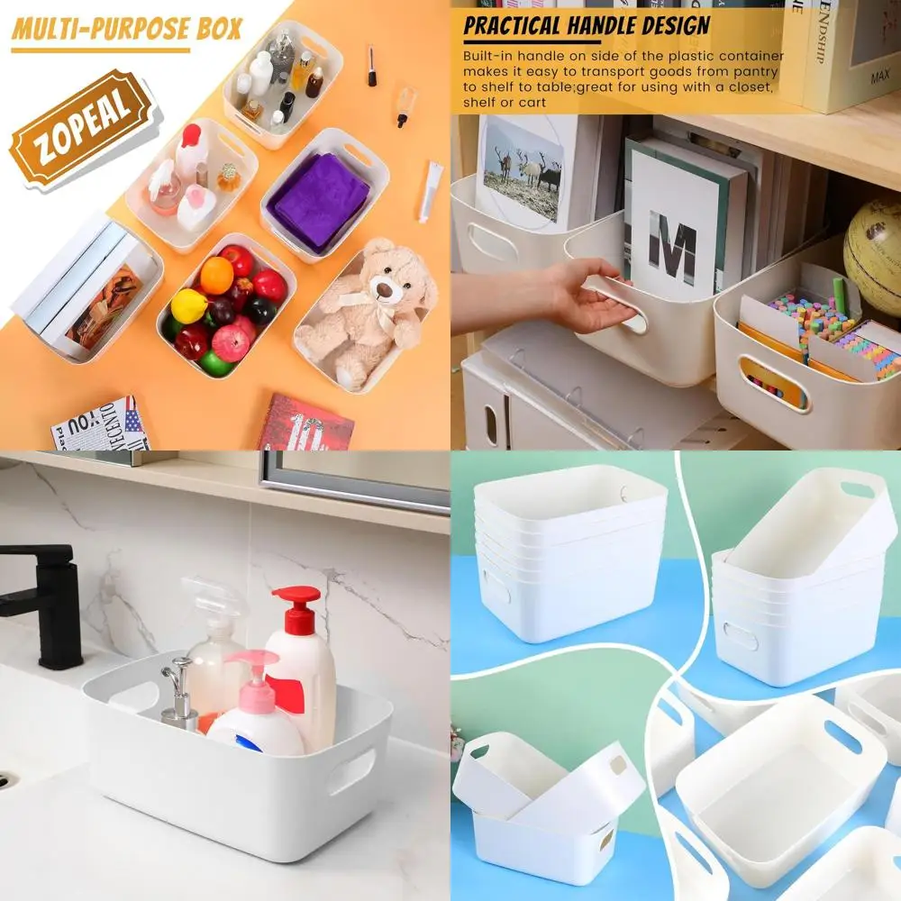 White 10-Piece Plastic Storage Bins for Pantry, Kitchen, and Home Organization with Small Baskets, 12x8x5 Inches
White 10-Piece Plastic Storage Bins for Pantry, Kitchen, and Home Organization with Small Baskets, 12x8x5 Inches