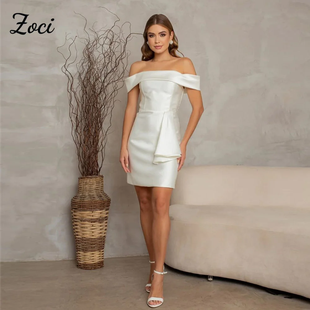 Zoci Boat Neck Short Wedding Dresses Knee Length Off Shoulder Bride Dress Customized Simple Backless Mermaid Wedding Party Gown
Zoci Boat Neck Short Wedding Dresses Knee Length Off Shoulder Bride Dress Customized Simple Backless Mermaid Wedding Party Gown