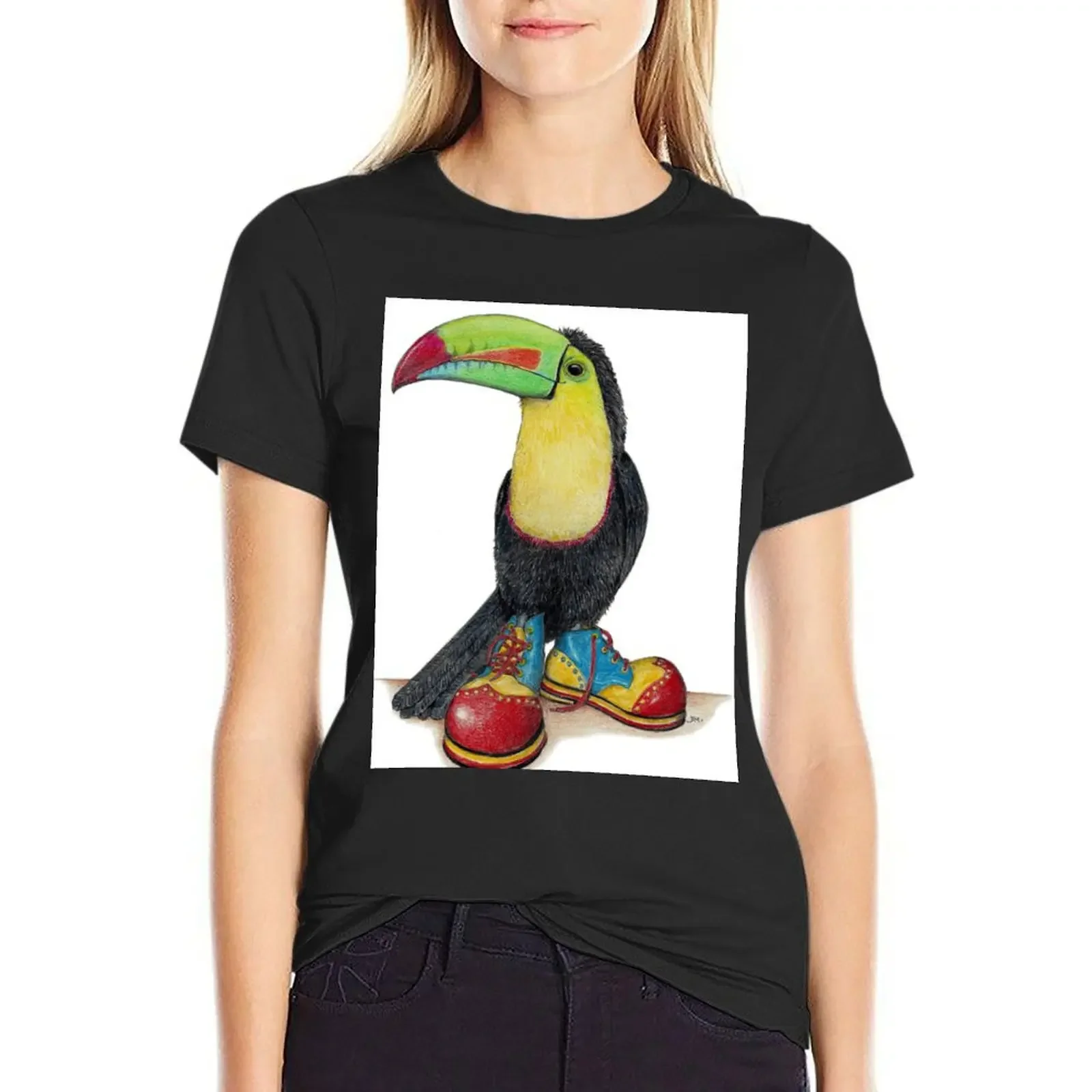 Toucan in clown shoes T-Shirt blanks plus sizes sweat hippie clothes Woman T-shirts
Toucan in clown shoes T-Shirt blanks plus sizes sweat hippie clothes Woman T-shirts