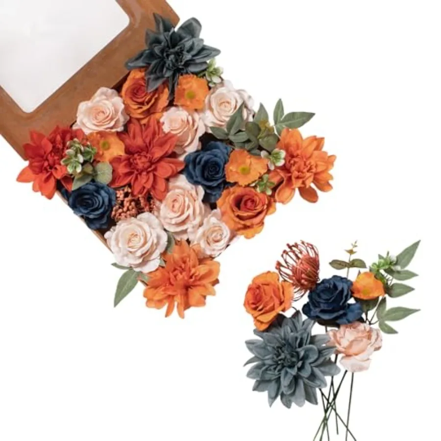 Artificial Flowers for DIY Bouquet, Faux Flowers Combo Orange Navy Blush Gray, Realistic Fake Flowers for Vase, Floral Arrangem
Artificial Flowers for DIY Bouquet, Faux Flowers Combo Orange Navy Blush Gray, Realistic Fake Flowers for Vase, Floral Arrangem
