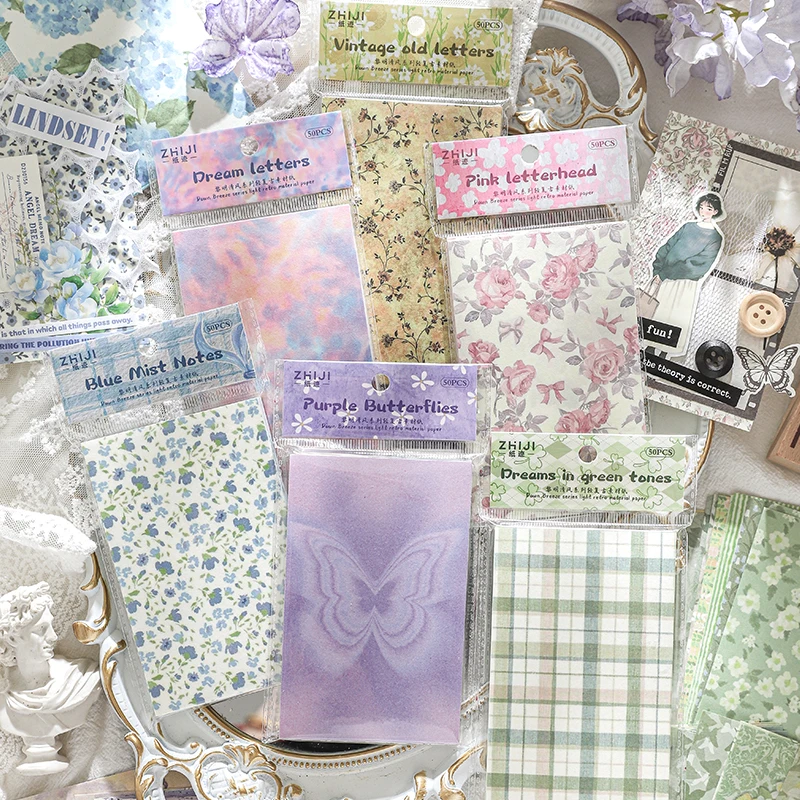 Journal GO 50pcs Basic Journaling Material Paper Creative Collage Scrapbooking diy Background Paper Stationery Memo Pads
Journal GO 50pcs Basic Journaling Material Paper Creative Collage Scrapbooking diy Background Paper Stationery Memo Pads