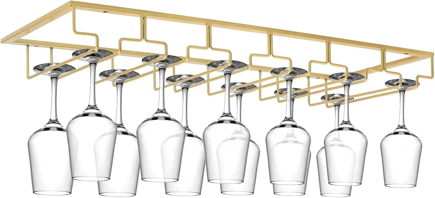 6-Row Large Under Cabinet Wine Glass Rack, Metal Stemware Holder with Screws for Kitchen Bar Counter (Gold)
6-Row Large Under Cabinet Wine Glass Rack, Metal Stemware Holder with Screws for Kitchen Bar Counter (Gold)