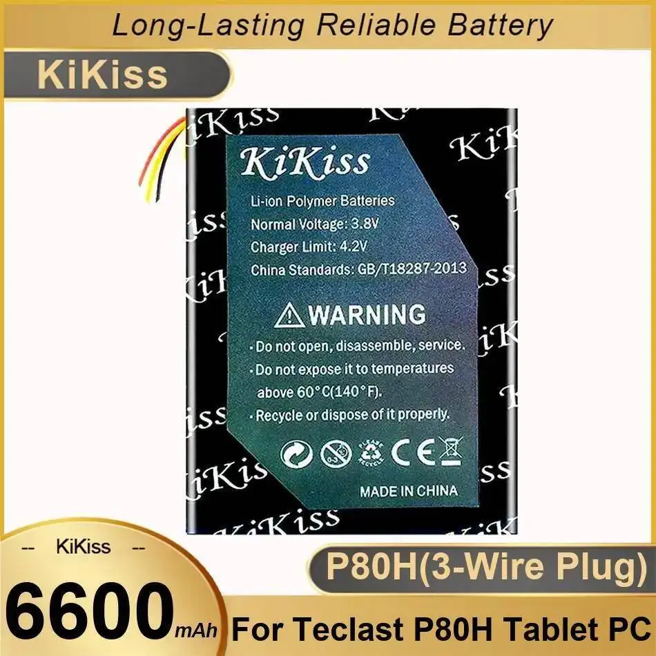 High Capacity P80H 3-Wire Plug Laptop Battery 6600Mah For Teclast Tablet PC Long-Lasting
High Capacity P80H 3-Wire Plug Laptop Battery 6600Mah For Teclast Tablet PC Long-Lasting
