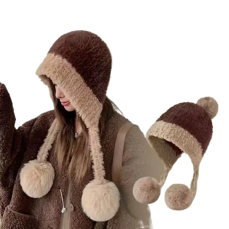 Шапка-бини для девочек, новые уличные теплые зимние шапки, милая женская плюшевая вязаная шапка, холодная и ветрозащитная шапка-ушанка, шапочки
Шапка-бини для девочек, новые уличные теплые зимние шапки, милая женская плюшевая вязаная шапка, холодная и ветрозащитная шапка-ушанка, шапочки