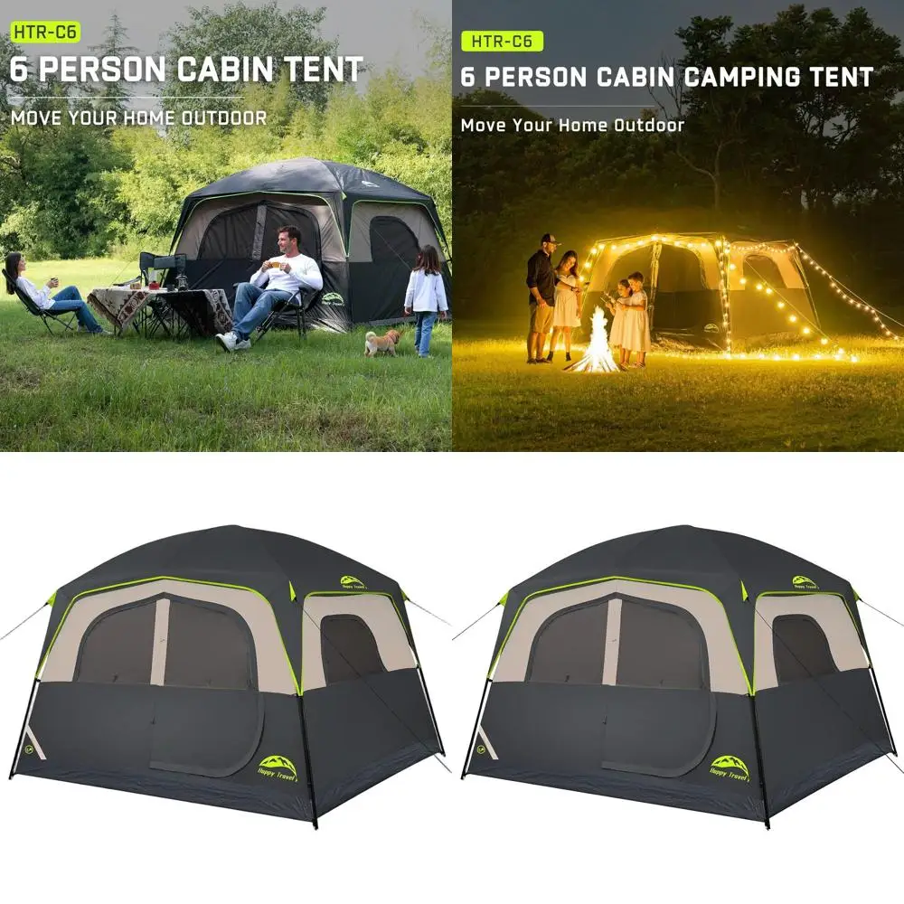 6-Person Waterproof Camping Tent with Rainfly, Easy Setup, 5 Mesh Windows, and Carry Bag for Family Outdoor Adventures
6-Person Waterproof Camping Tent with Rainfly, Easy Setup, 5 Mesh Windows, and Carry Bag for Family Outdoor Adventures