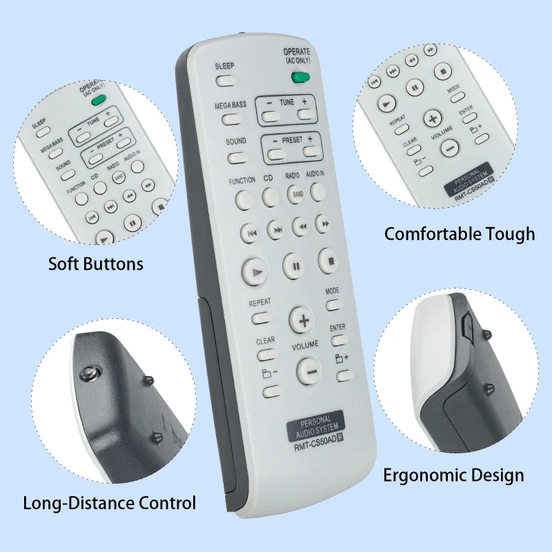 RMT-CS50AD RMTCS50AD Remote Control Compatible with Sony Personal Audio System ZS-S50CP ZSS50CP
RMT-CS50AD RMTCS50AD Remote Control Compatible with Sony Personal Audio System ZS-S50CP ZSS50CP