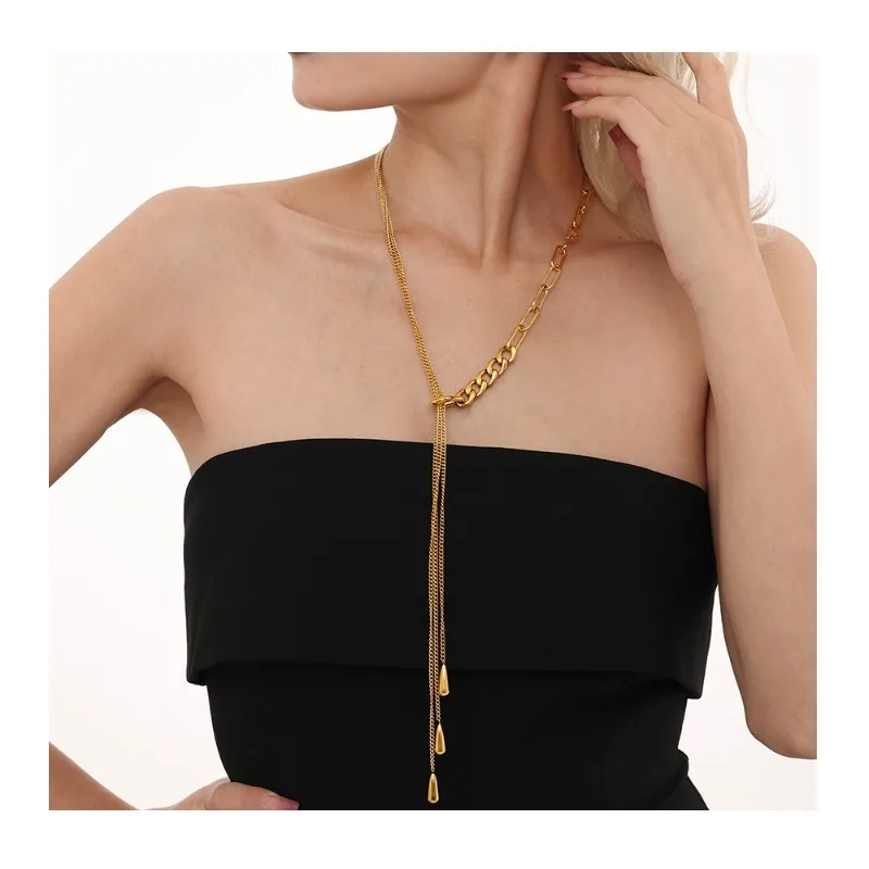 Seattle Stainless Steel Side Multi-layer Pumping Water Drop Sweater Chain Vacuum Plating Gold Jewelry Adjustable
Seattle Stainless Steel Side Multi-layer Pumping Water Drop Sweater Chain Vacuum Plating Gold Jewelry Adjustable